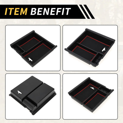 Center Console Organizer Insert Tray for Toyota Tacoma (2016-2021) Black Red