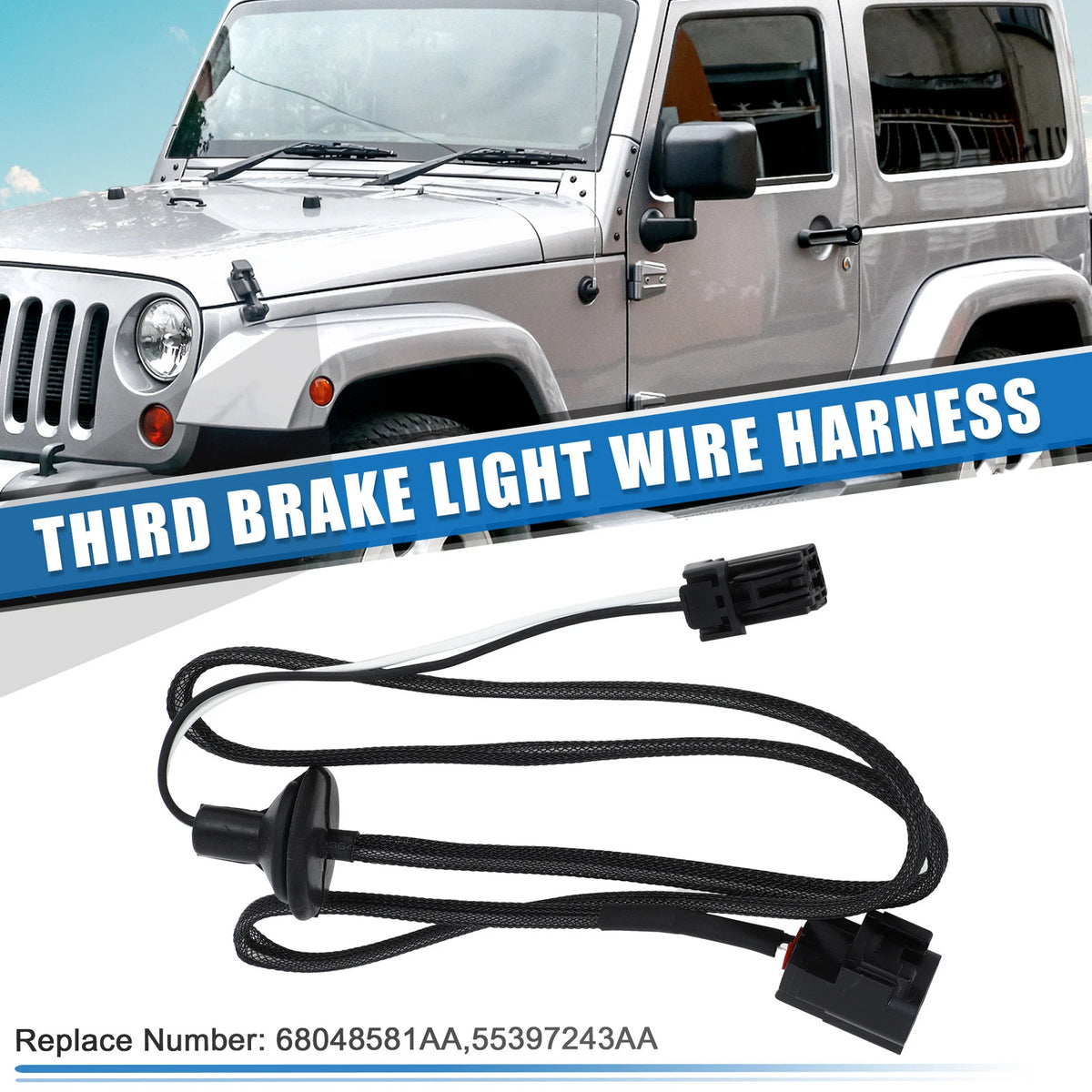 Third Brake Light Wire Harness for Jeep Wrangler JK 2/4 Door (2007-2018)