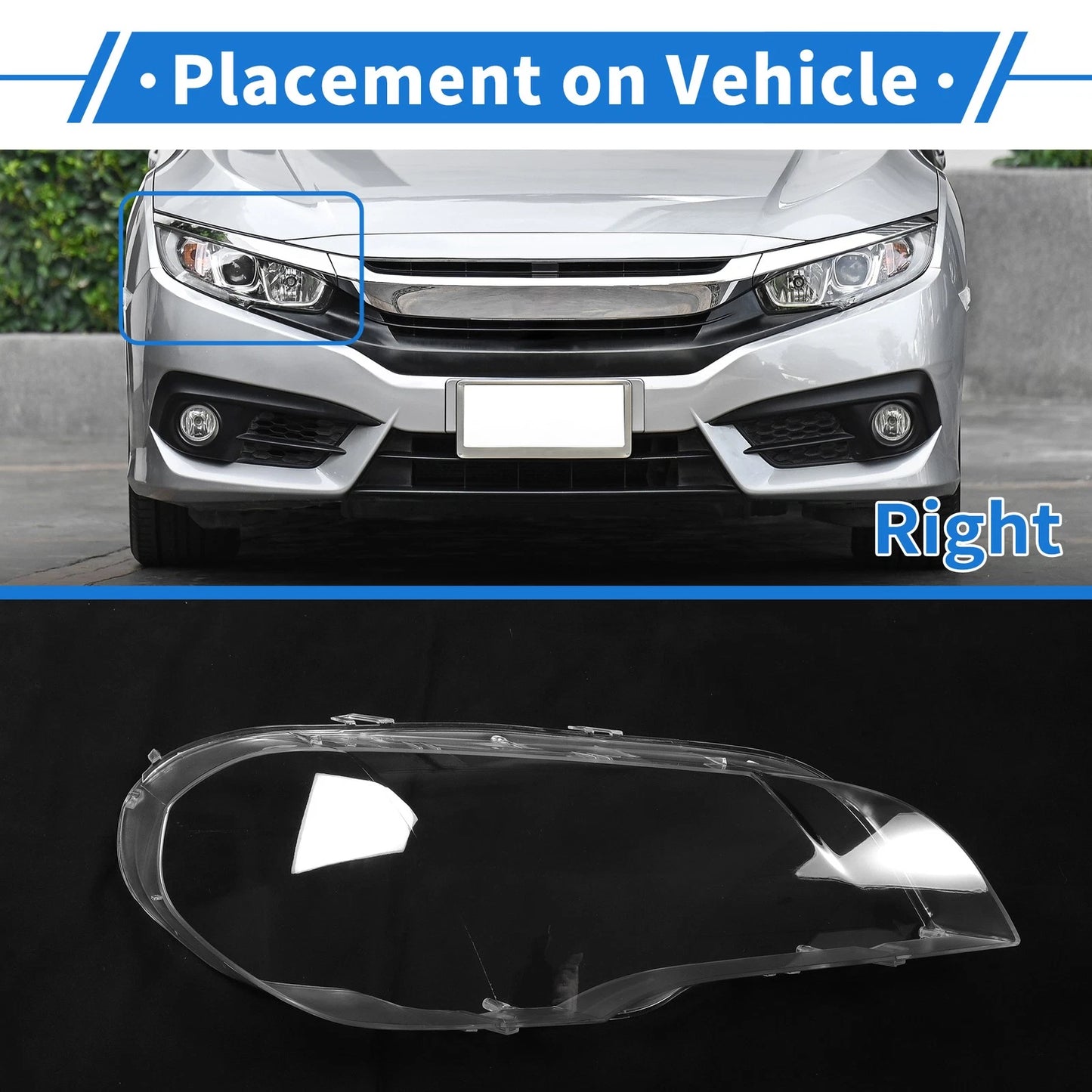 Car Front Right Headlight Lens Cover for BMW X5 E70 (2008-2013)