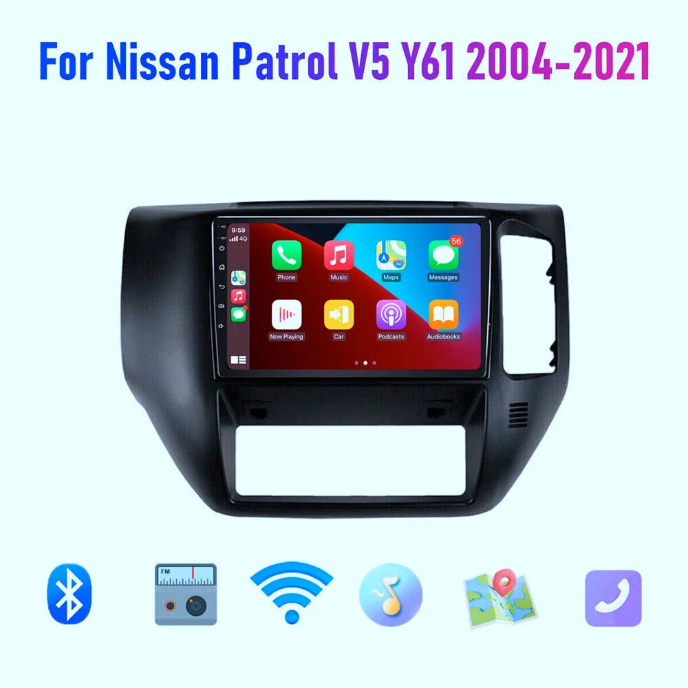 64GB Apple CarPlay Android 10 Auto Car Radio Stereo for Nissan Patrol GU (2000-2023)