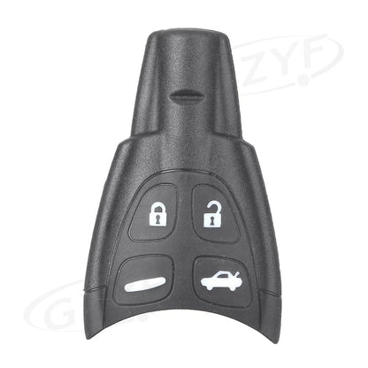 4 x Key Shell Fob Cover for Saab 9-3 Sport Car (2003-2011) Black