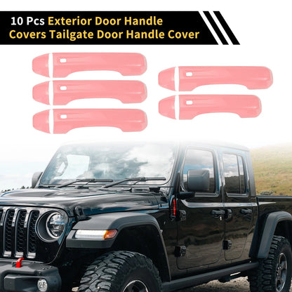Set of 2 Door Tailgate Handle Covers for Jeep Wrangler JL JLU (2018-2022) Pink