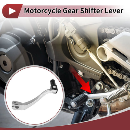 Folding Motorcycle Gear Shifter Lever Silver Tone Black Head for Kayo T6