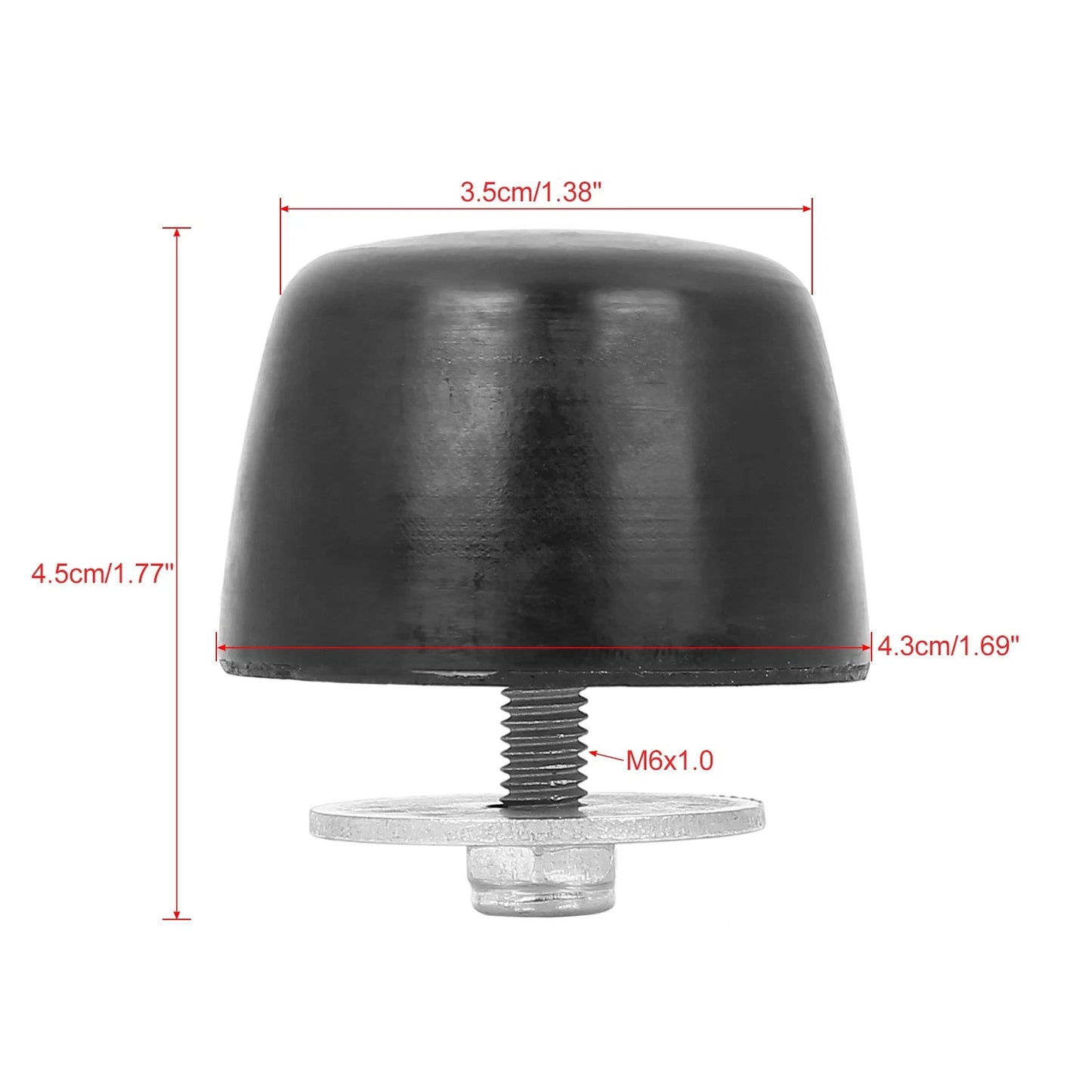 2 x Black Rubber Bumper Cushions for Jeep Wrangler (2002-2006)