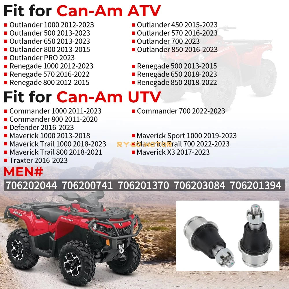 2 x Ball Joint for Can-Am Outlander 450 500 570 650 700 800 850 1000