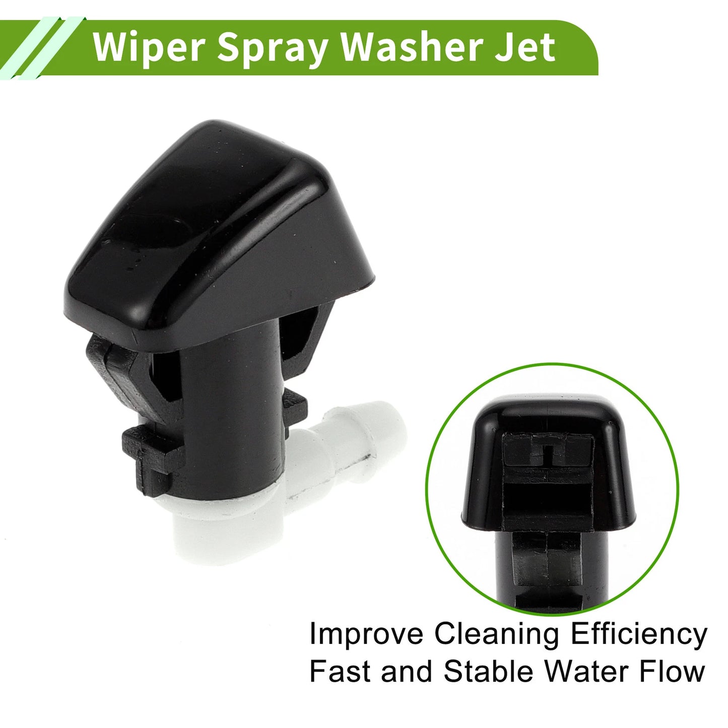 Windshield Washer Nozzle & 2 x Hose Connectors for Ford Edge (2011-2015)