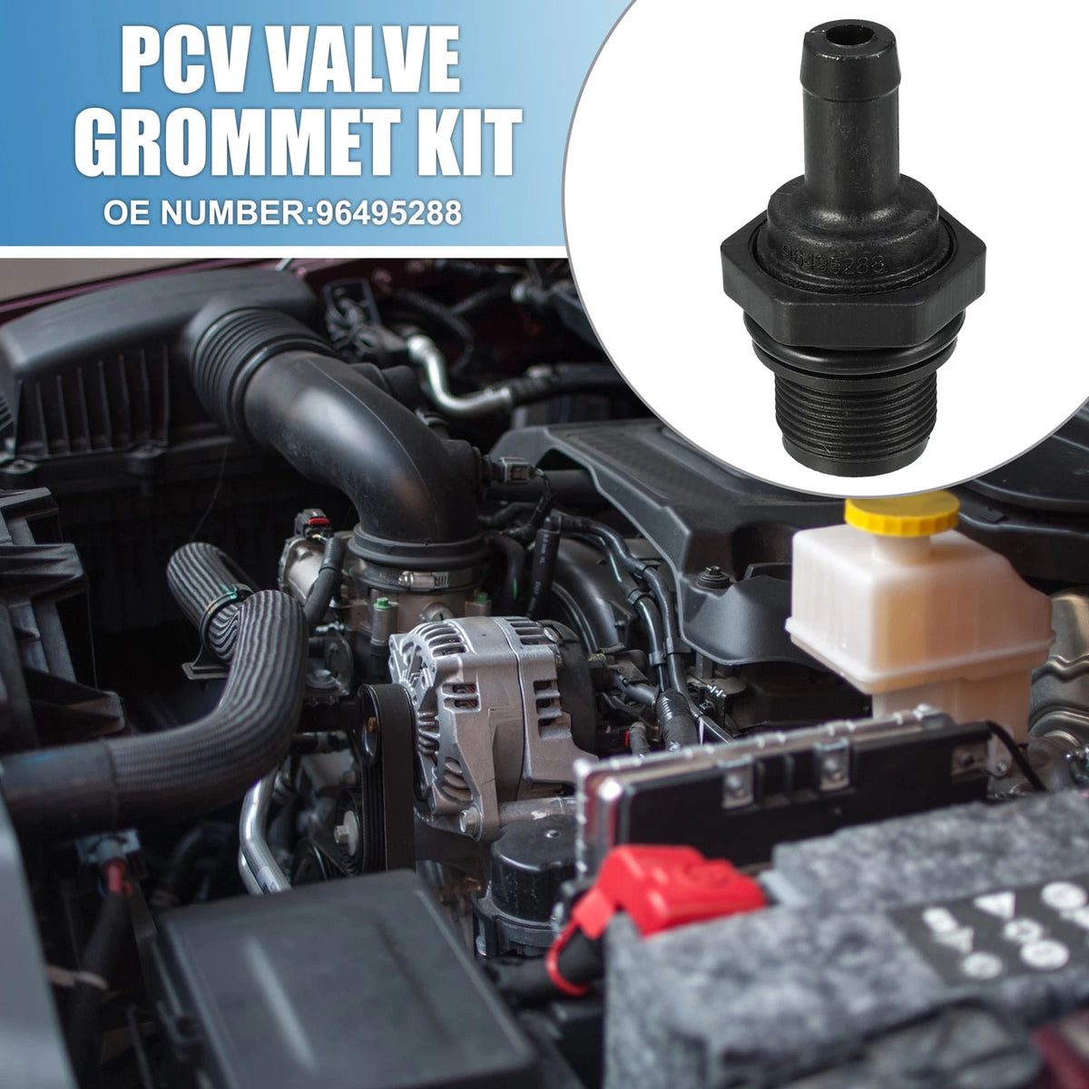 PCV Valve Exhaust Valve Fittings Black for Chevrolet Aveo (2004-2008)