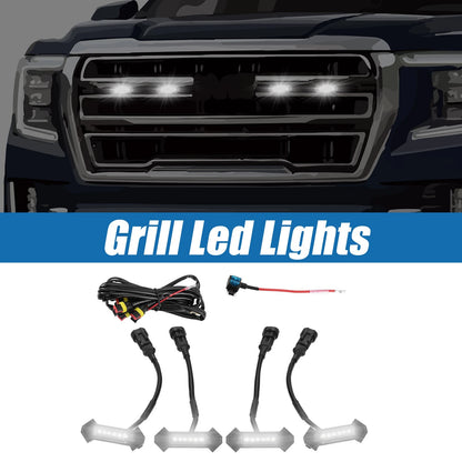 Front Grille Lights Set White LED Black for Toyota Tacoma TRD PRO (2016–2022)