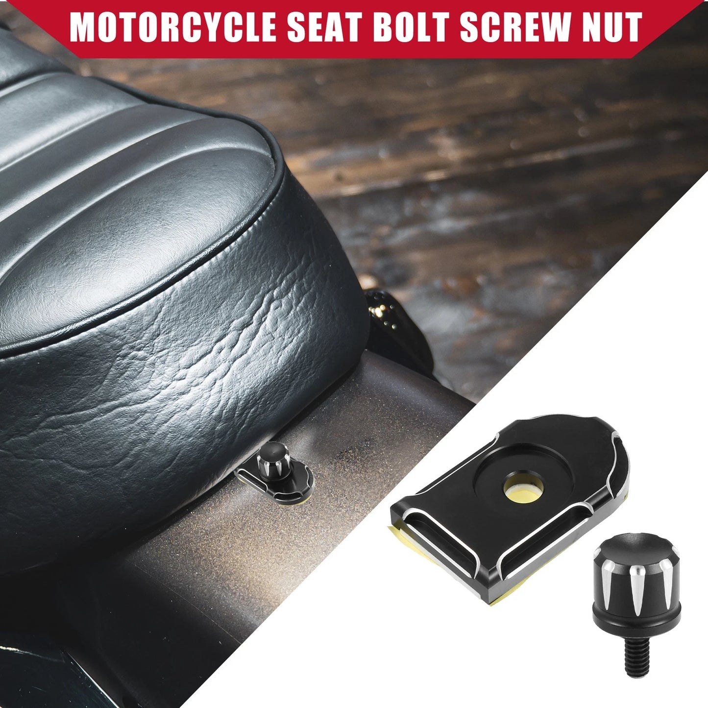 Set for Harley Davidson Motorcycle Seat Bolt Screw with Knob Cover