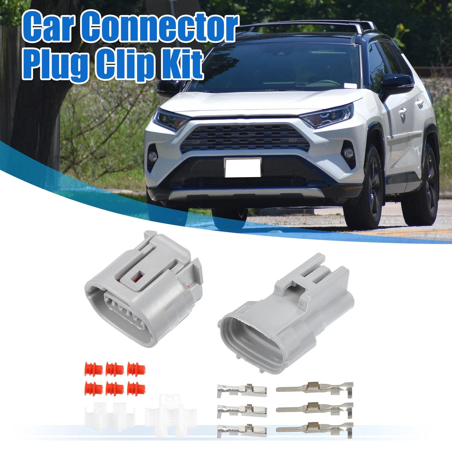 1 x 3 Pin TS Alternator Connector Male and Female Adapter for Toyota