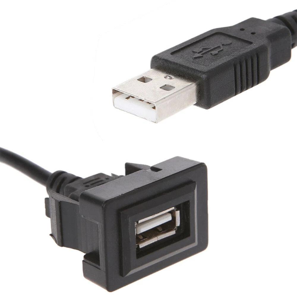 Dash Flush Mount USB Port Panel Extension Cable Adapter for Toyota RAV4, Corolla (2013-2023)
