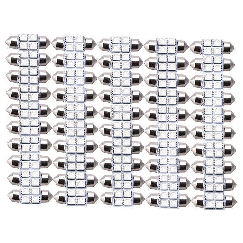 50 x 31mm 4-SMD 5050 LED Festoon Interior Lights for Car (No specific years)