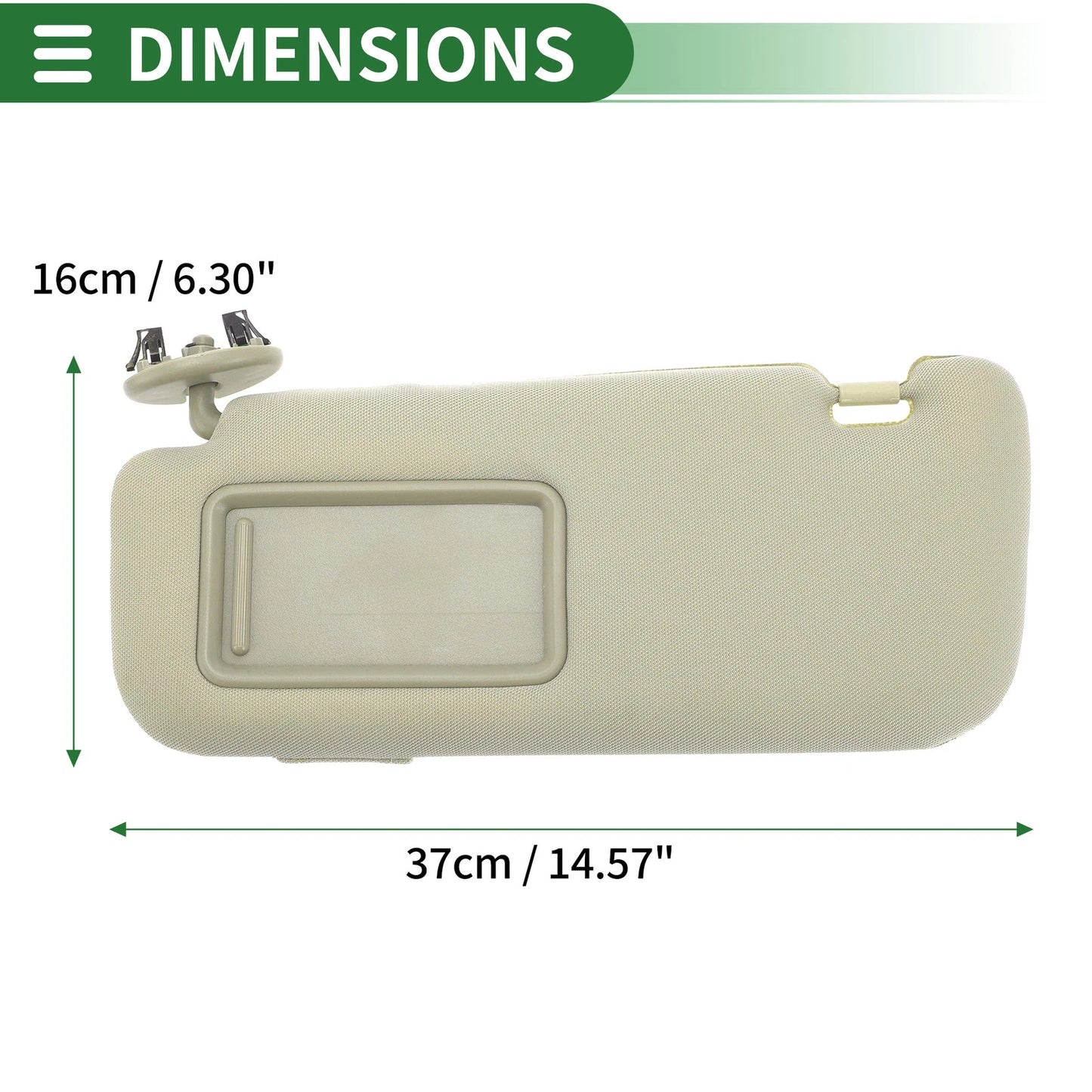 Left Sun Visor with Mirror for Toyota Corolla (2009-2013)