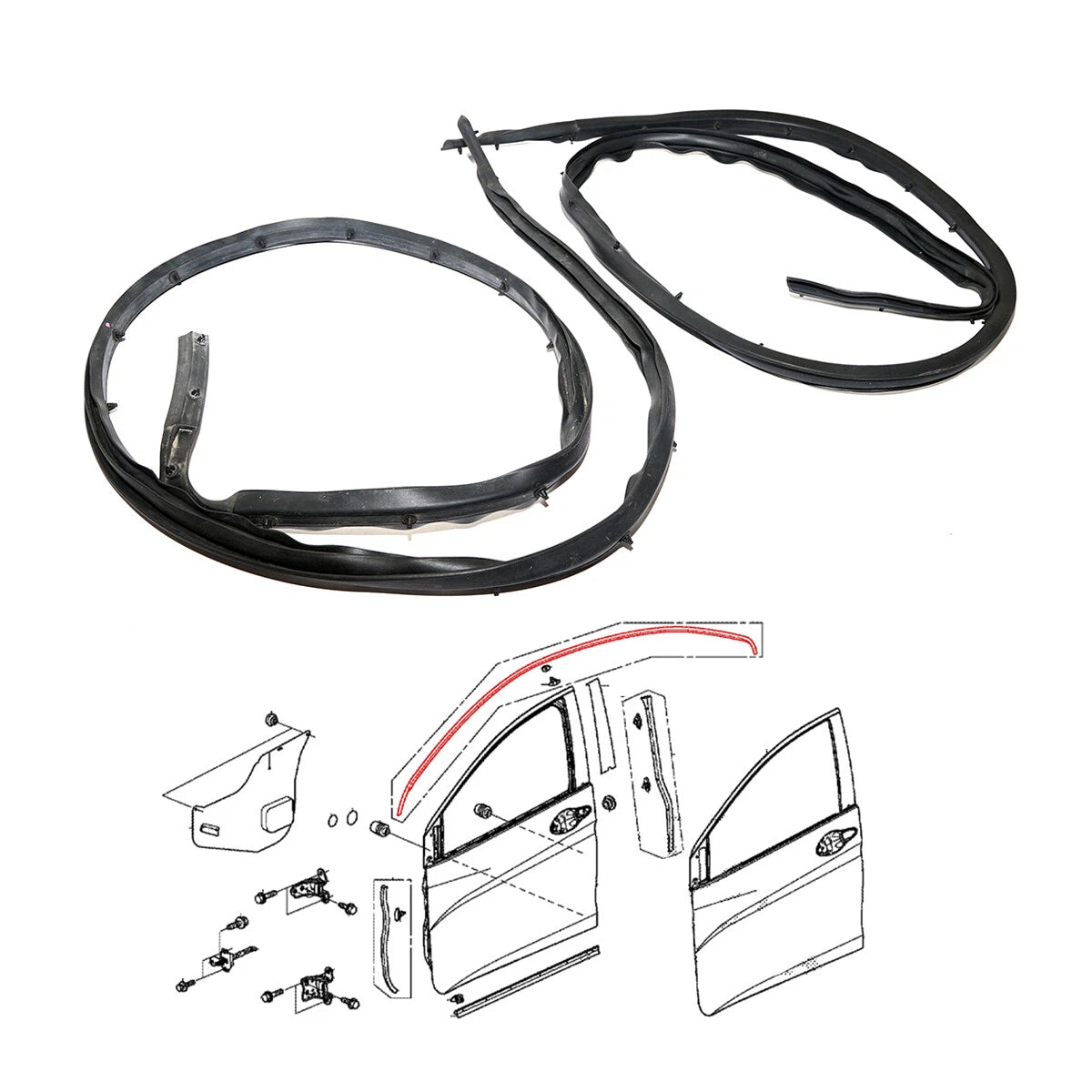 Door Roof Weatherstrip Seal Set for Honda City 6th Gen GM4-GM9 2014-2020