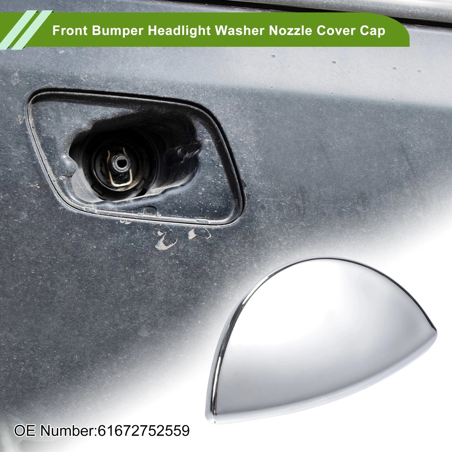 Front Left Washer Nozzle Cover for Mini (2001-2006) Chrome Silver Tone