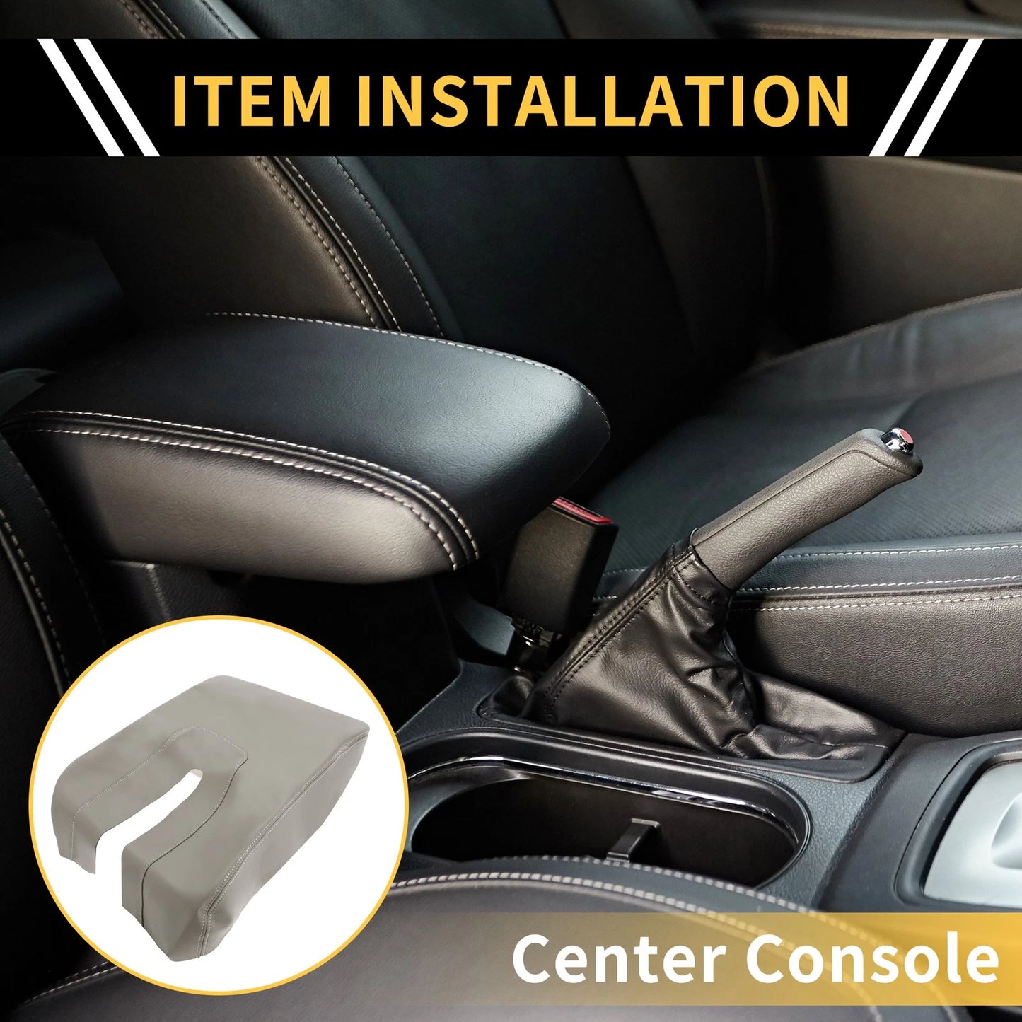 Center Console Lid Armrest Cover for Toyota Tundra (2014-2021) Microfiber Leather