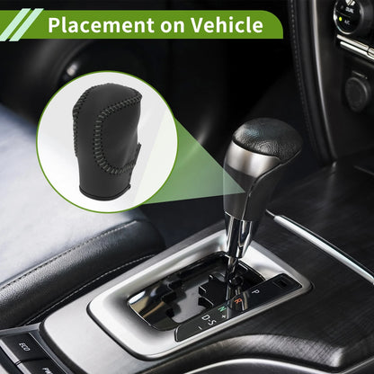 Car Gear Shift Knob Cover 1 Pc Black Grey Faux Leather for Honda Civic (2022-2024)