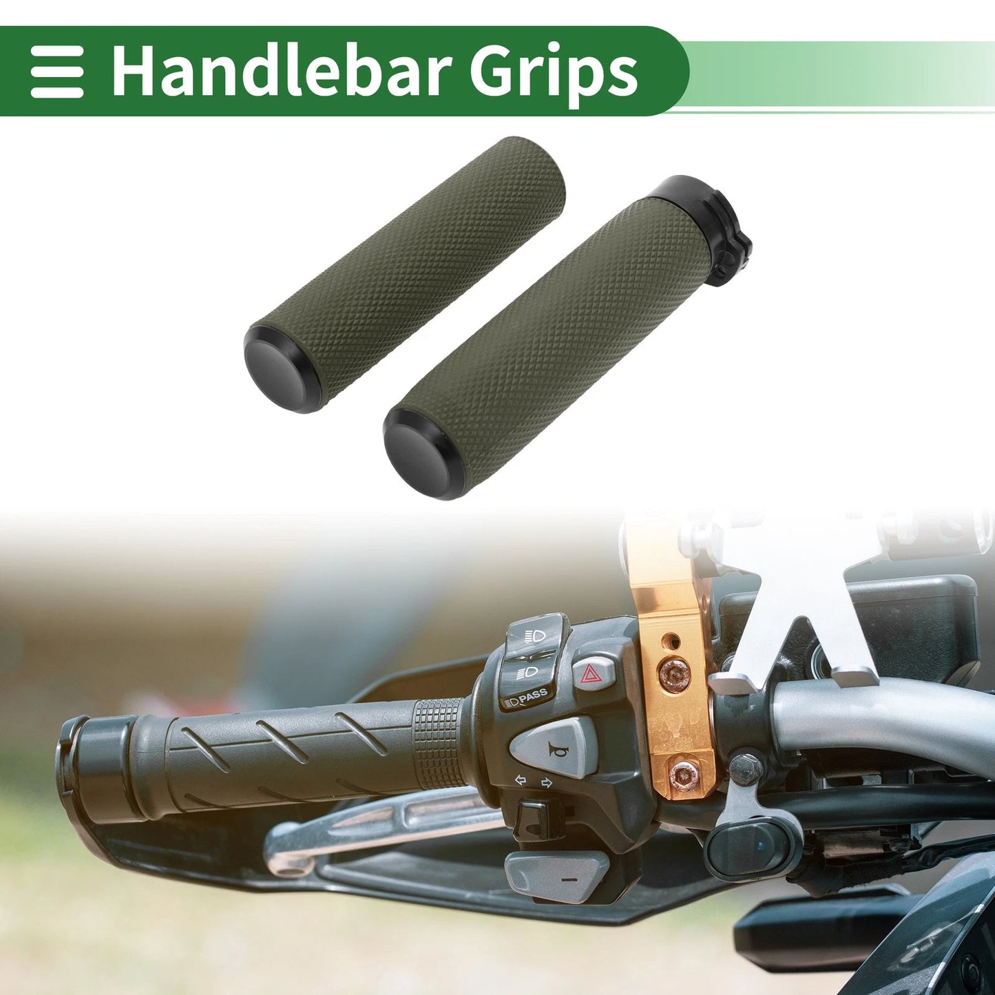 1 x 25mm Motorcycle Hand Grips TPU Green