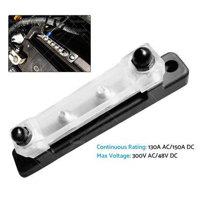 Red & Black 12V 150A Bus Bar Power Distribution Terminal Block