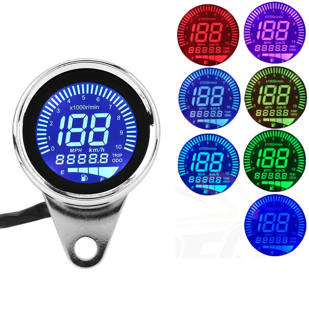 Digital Speedometer Tachometer Gauge for Universal Motorcycle 12V