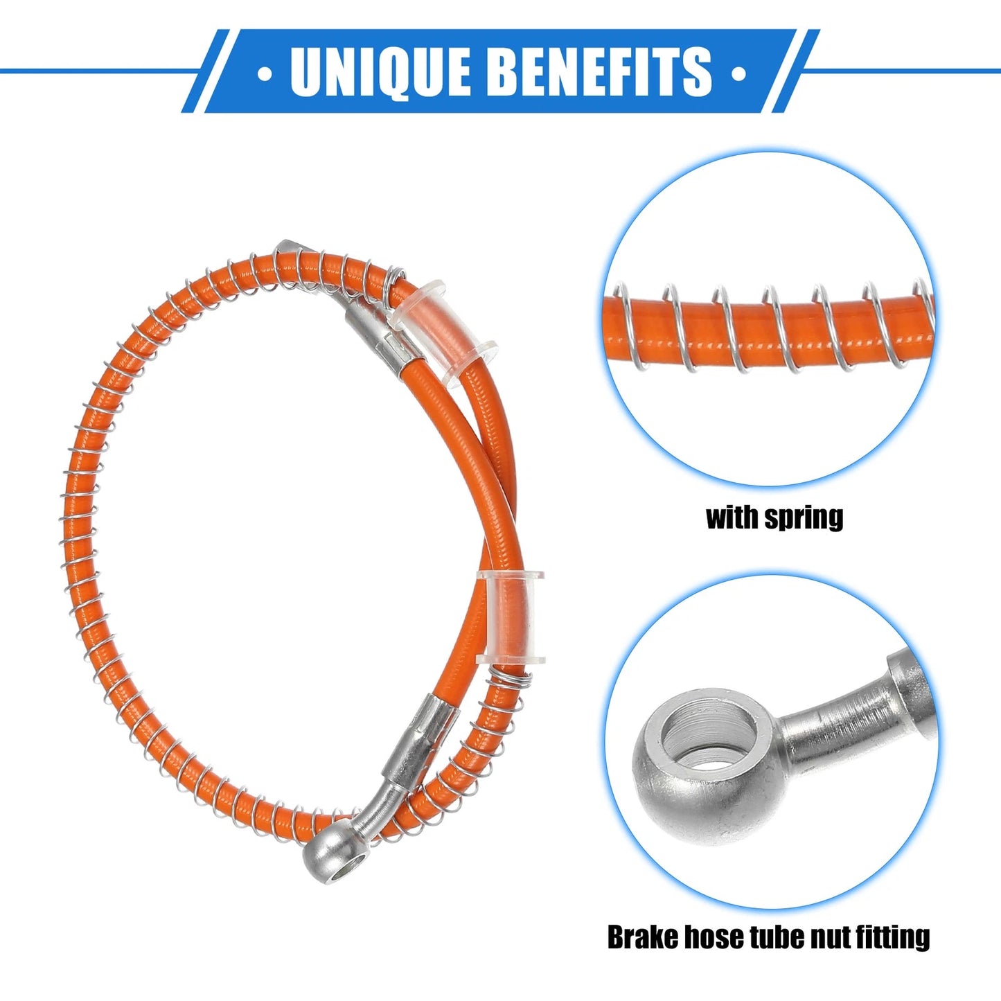 Hydraulic Brake Hose Line Pipeline 60cm for Motorcycle Orange