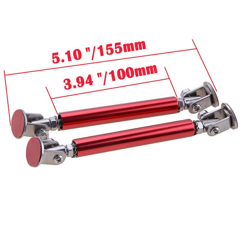 10CM Red Universal Car Front Bumper Lip Splitter Strut Tie Bar Support