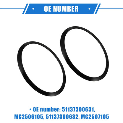 Pair Front Side Headlight Trim Ring for BMW Mini F55 F56 F57 Black (2014-2021)