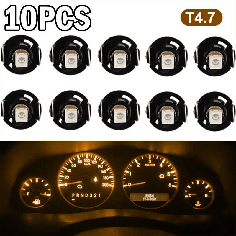 10x T4.7/T5 Neo Wedge LED Bulbs for Dash Climate Instrument Light Lamp Yellow
