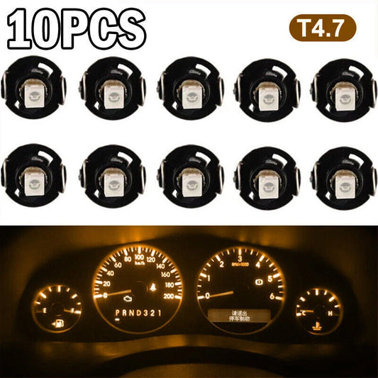 10x T4.7/T5 Neo Wedge LED Bulbs for Dash Climate Instrument Light Lamp Yellow