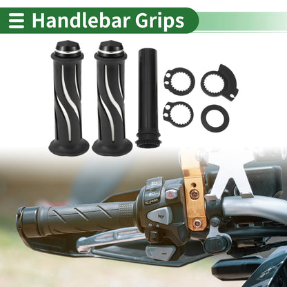 Grips / 7/8" 22mm Hand Grips Cover Kit for Motorcycle White Curve Pattern