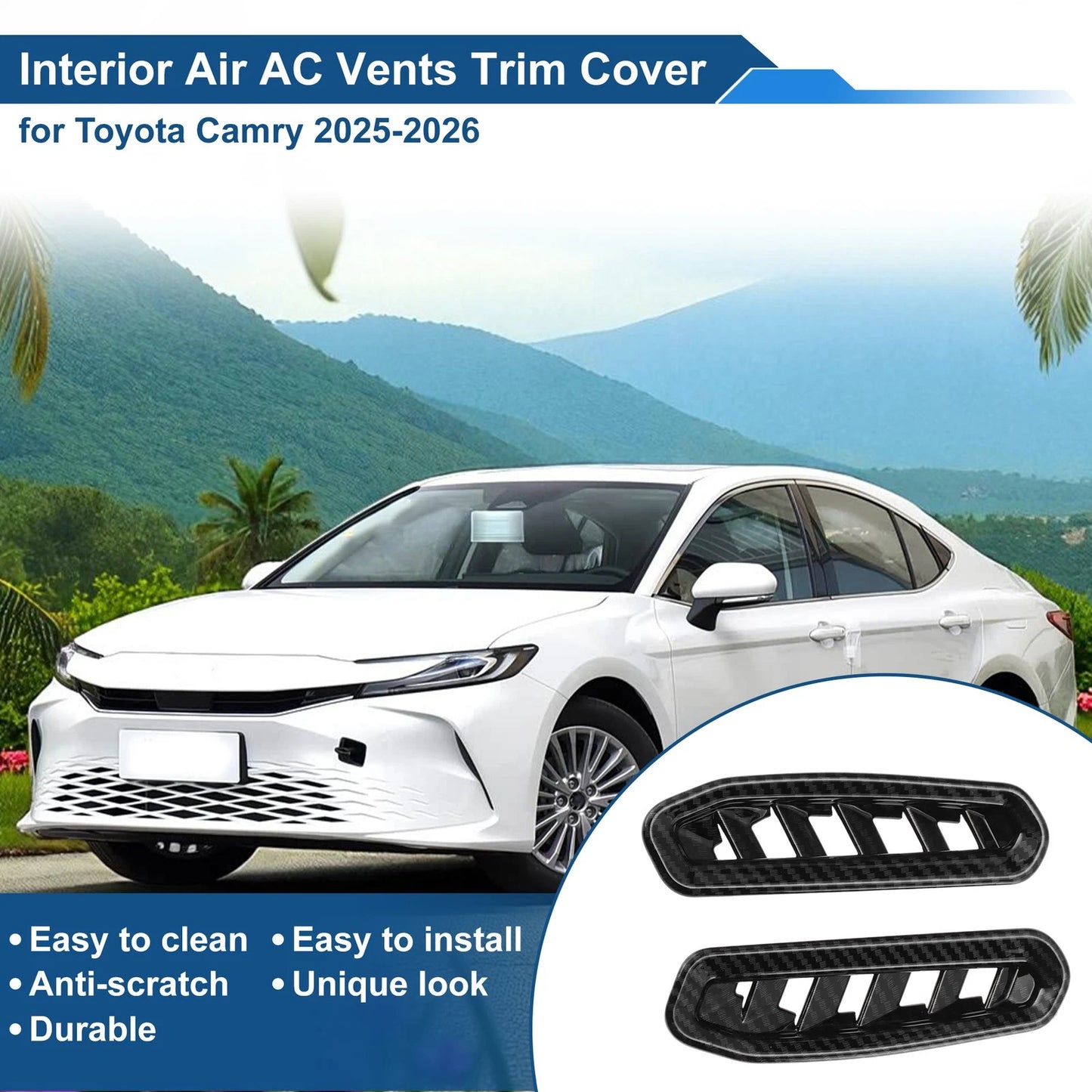 Air Condition Outlet Vent Trim Cover Frame 1 Pair for Toyota Camry