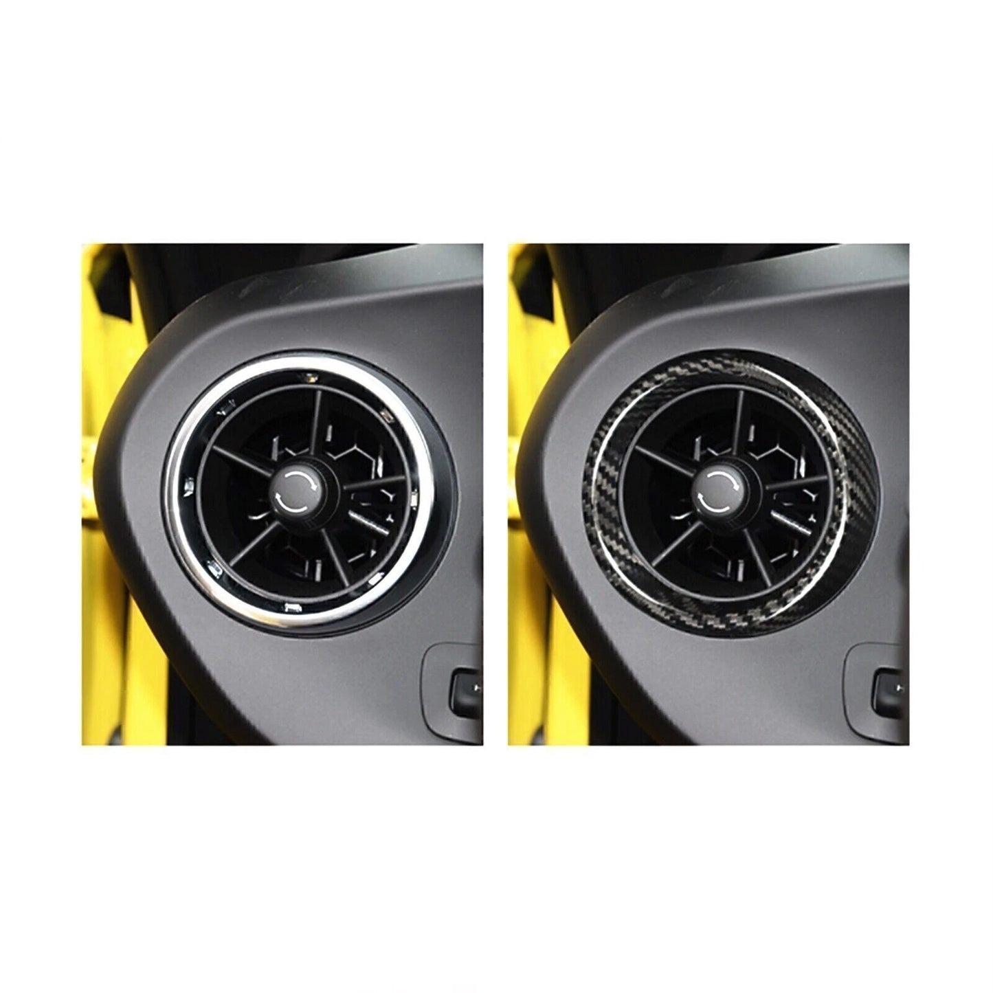 2 x Black Carbon Fiber Air Vent Trim for Chevrolet Camaro (2016-2024)