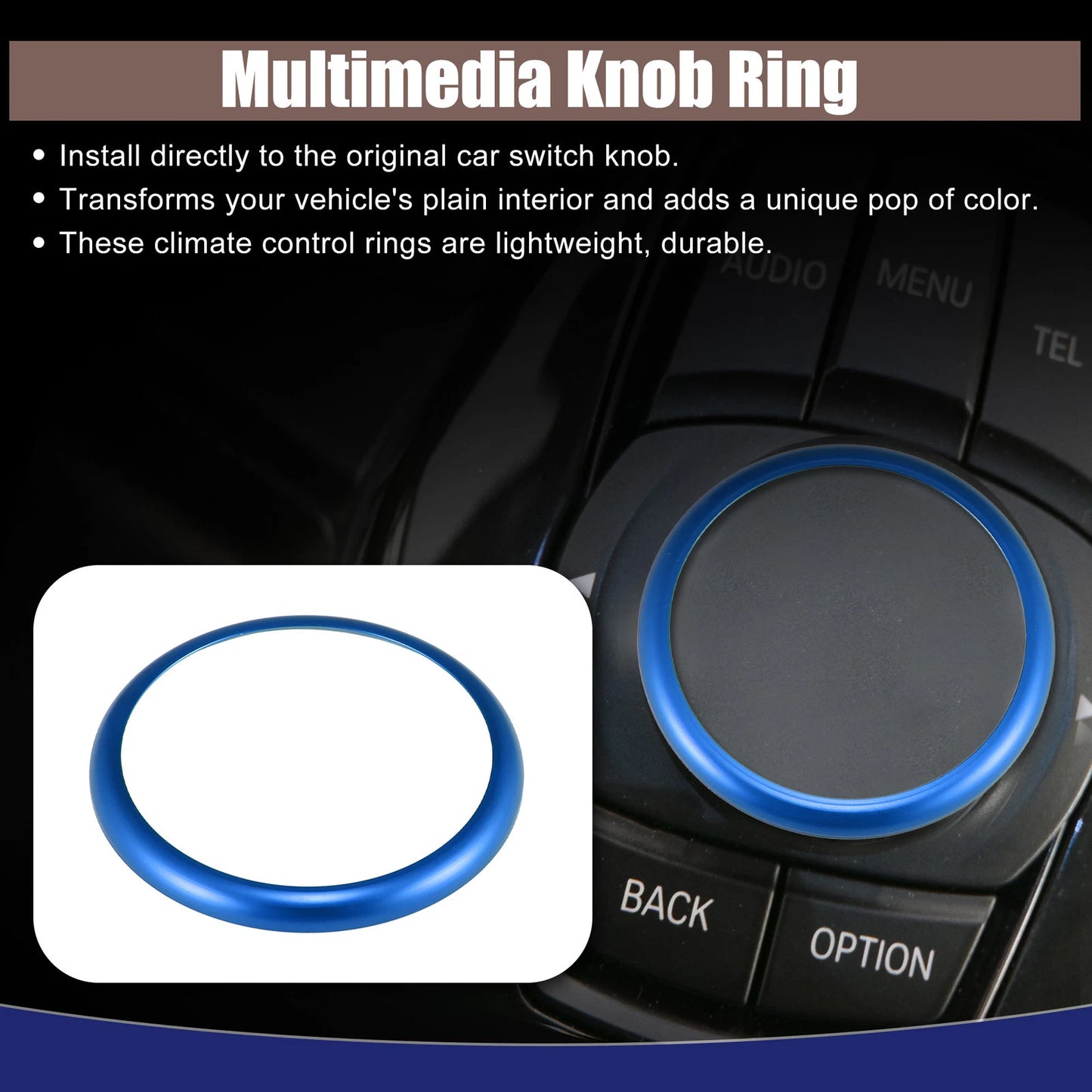 Blue Multimedia Knob Ring for BMW 1-7 Series & X3 X4