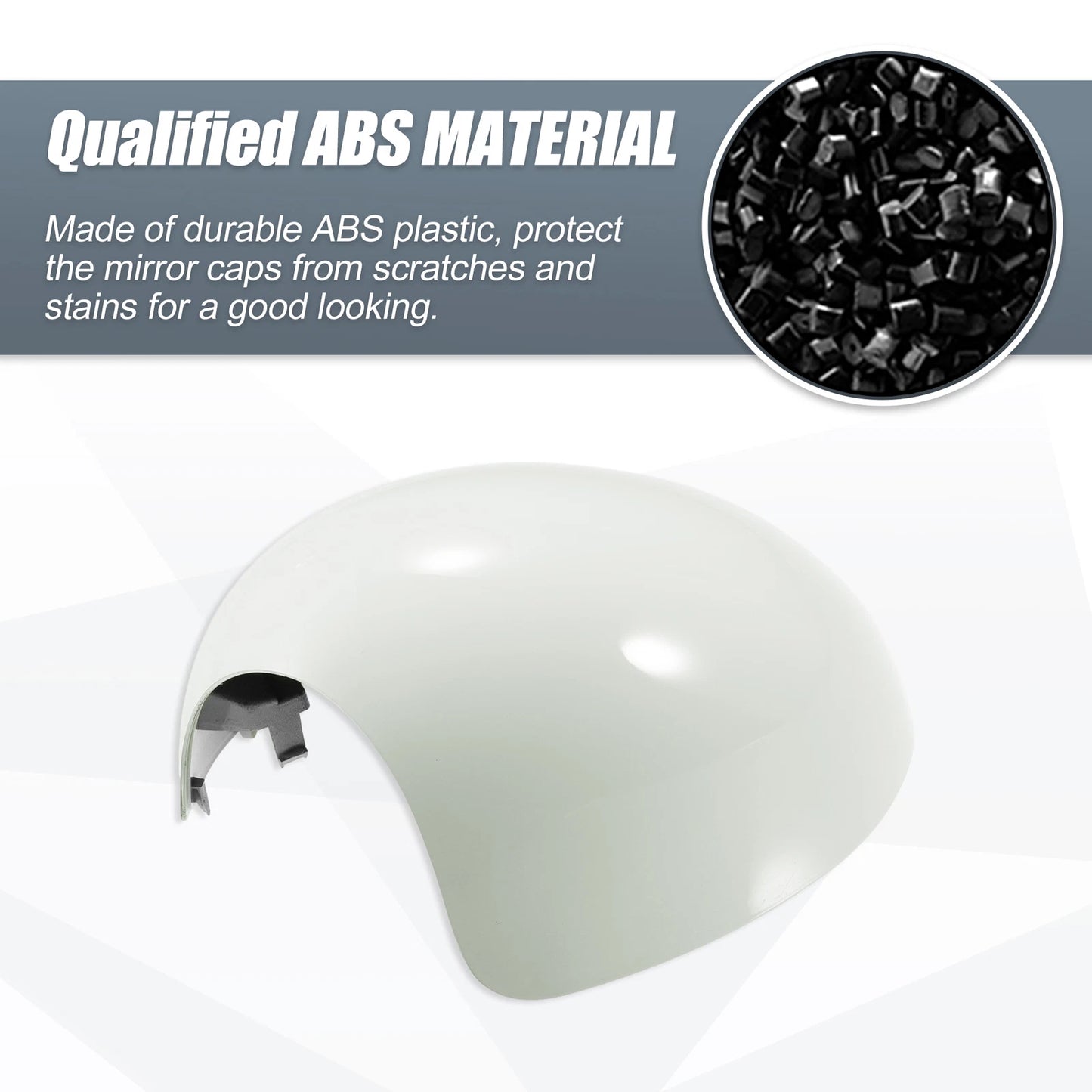 Rearview Mirror Cover Cap White for BMW Mini Clubman R55, Convertible R57