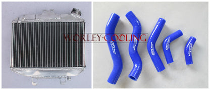 Aluminum Radiator & Blue Hoses for Honda CR125 CR125R (1998-1999)