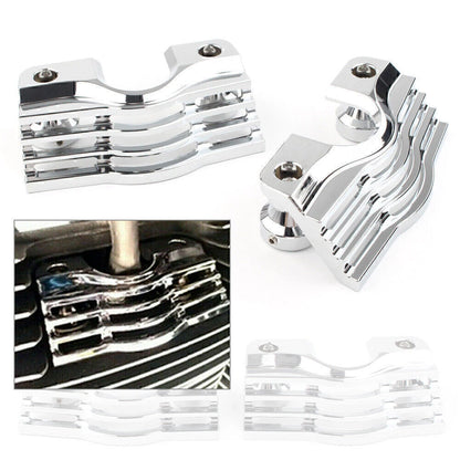 Chrome Finned Slotted Head Bolt Spark Plug Covers for Harley Touring