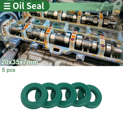 Oil Seal Rotary Shaft Seal TPU 20x35x7mm Green 5 Pcs