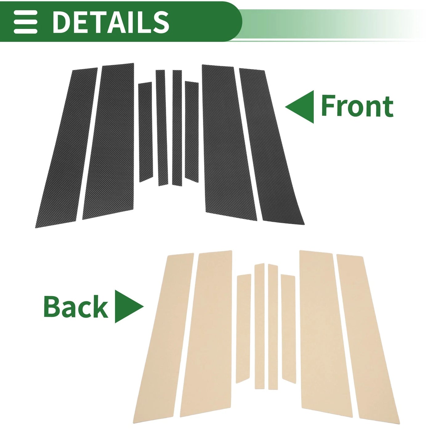8 Pcs Door Pillar Window Trim for BMW X4 Carbon Fiber Black 2019-2024