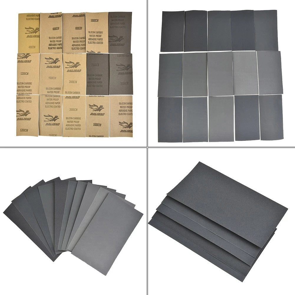 400 600 3000 800 1000 1200 1500 2000 2500 Sandpaper Silicon Carbide 15pcs/Set