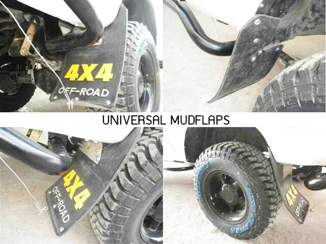 Turbo 4x4 Off-Road Mud Flaps Splash Guards for Universal Car Truck Black Rubber