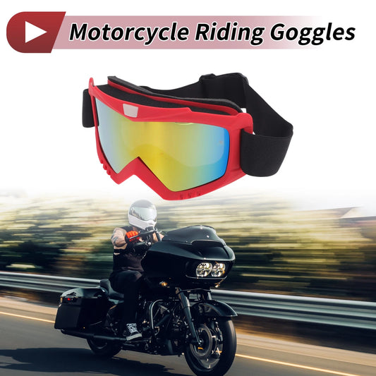 1 Pc Motorcycle Riding Goggles Red Lens Frame for PC Cycling Sunglasses