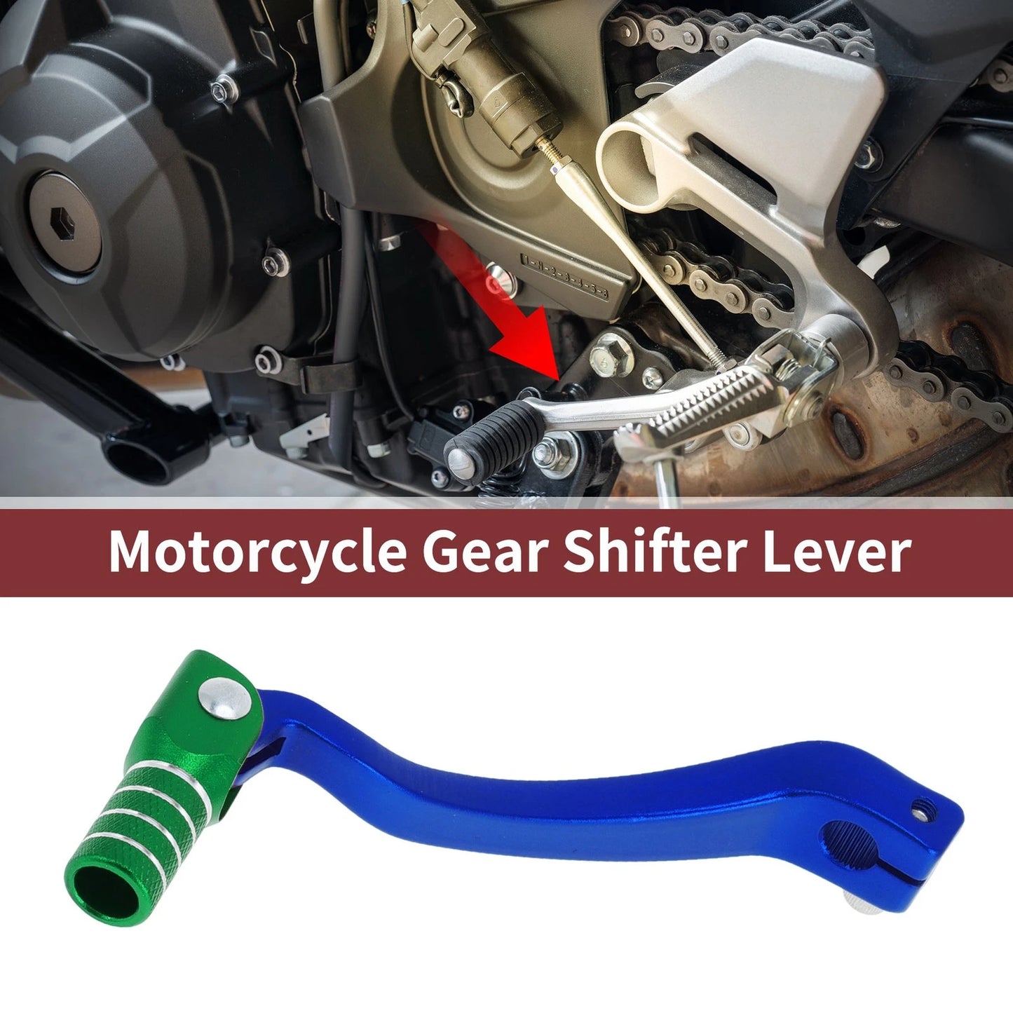 Gear Shift Lever for Kayo T6 Blue Green Silver Tone