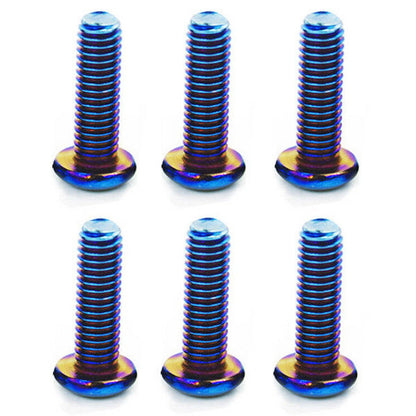 6 x Pan Head Burnt Titanium Blue Steering Wheel Bolts for Boss Kit