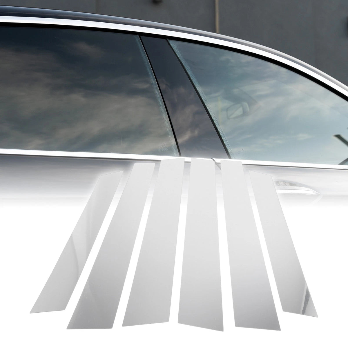 6pcs Car Pillar Window Trim Covers for Honda CR-V (2007-2011) Chrome Silver