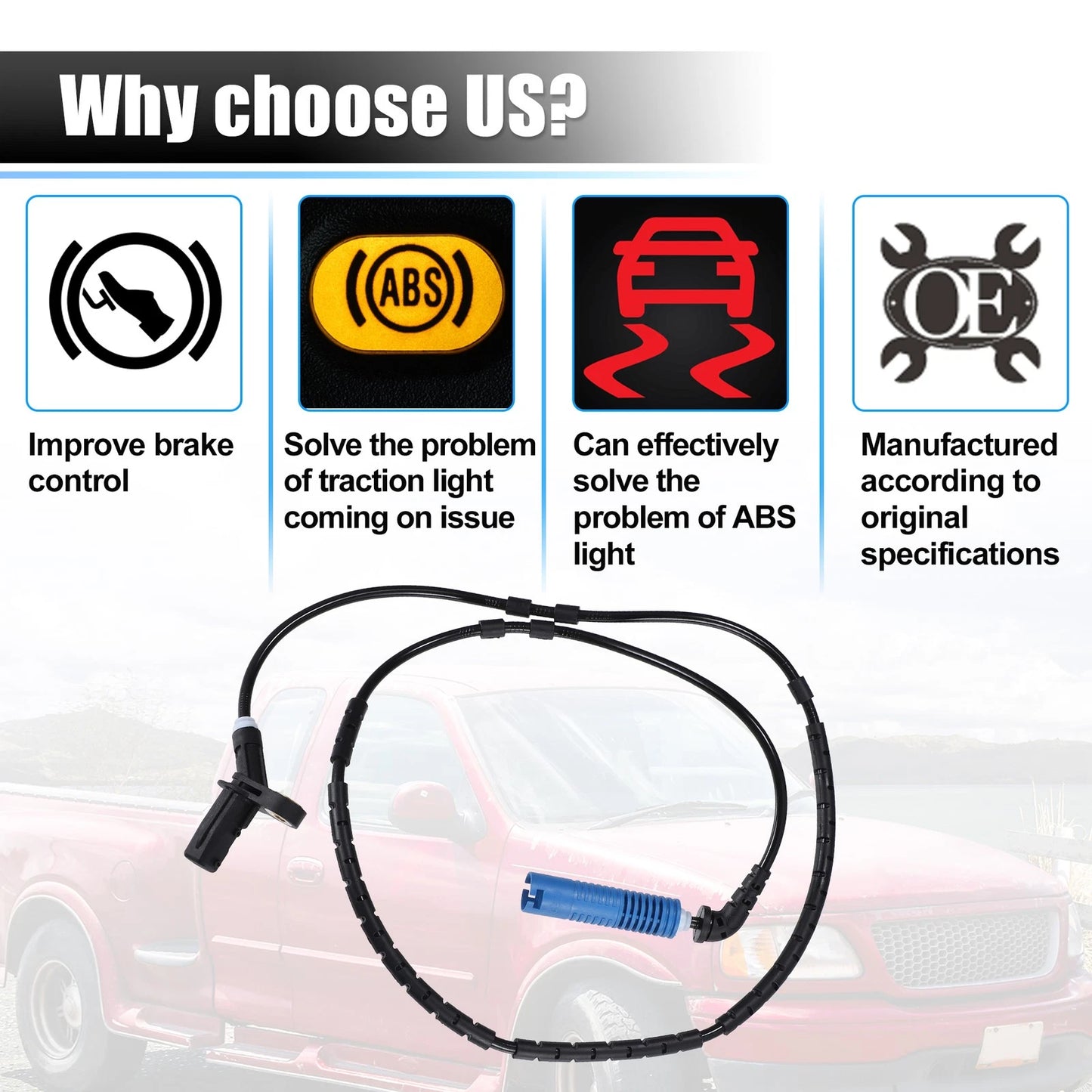 ABS Wheel Speed Sensor for BMW 330Ci (2001-2006) - Rear Left & Right Side