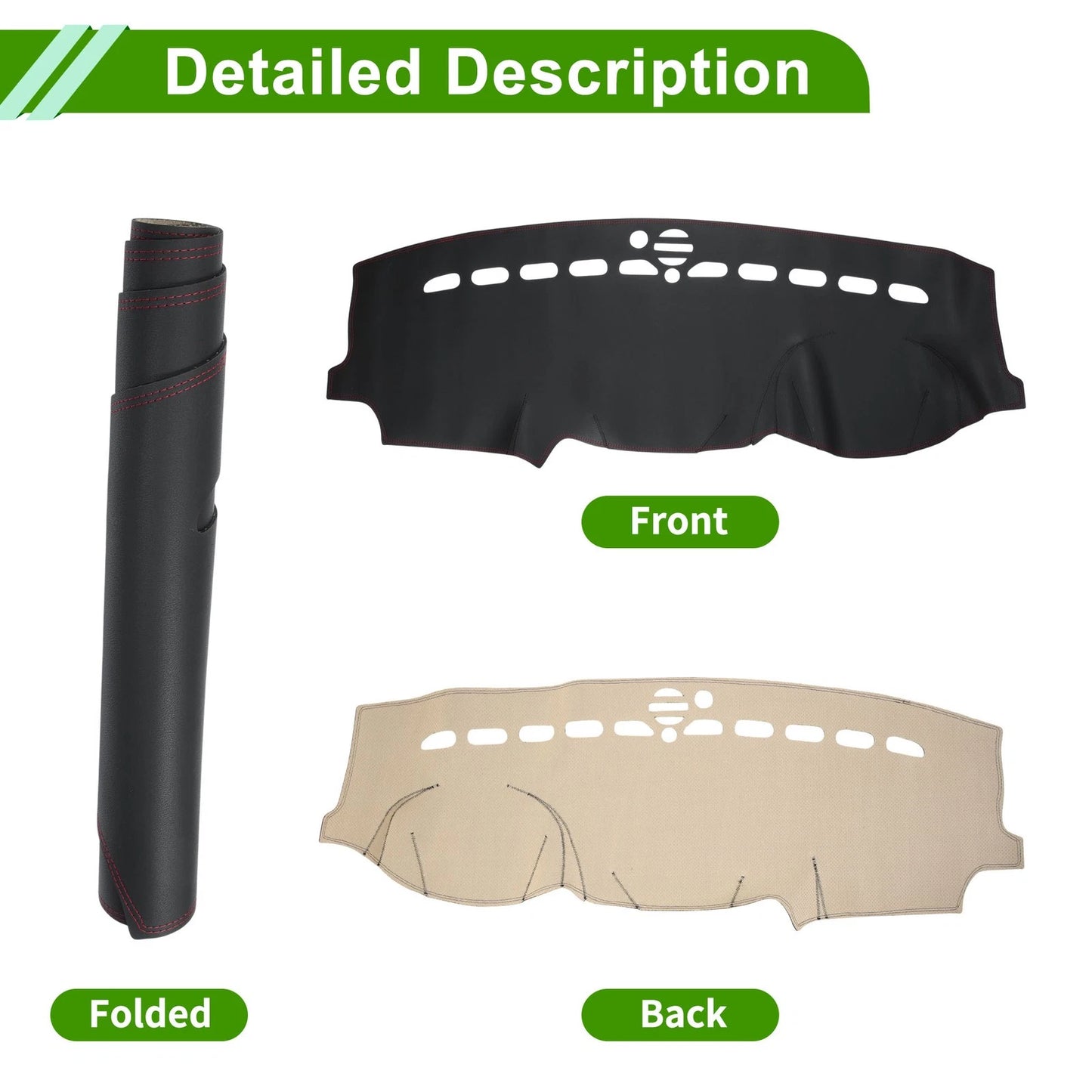 Dashboard Cover Mat for Jeep Grand Cherokee (2011-2017) Black Red