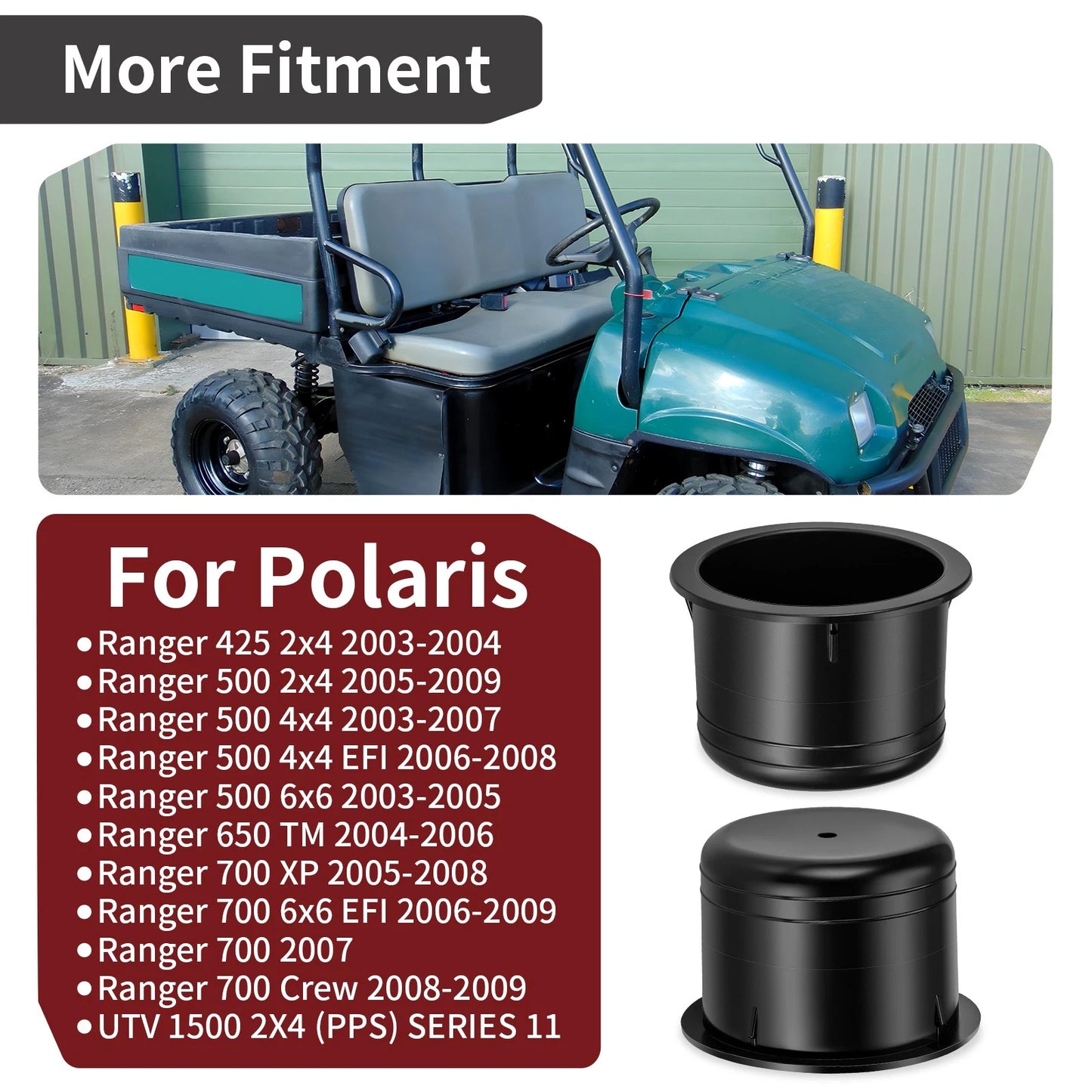Cup Holder Set of 2 for Polaris Ranger 500 (2003–2009)