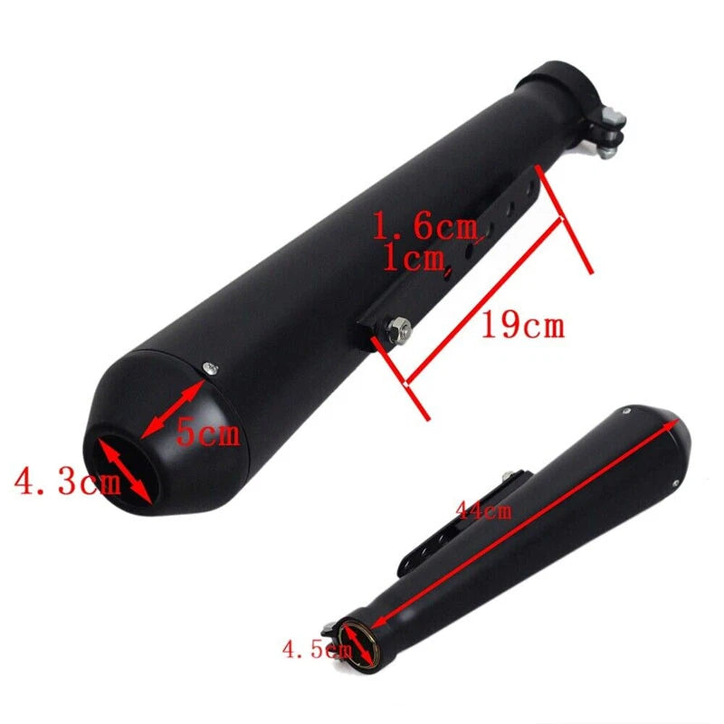 2 x Black Cafe Reverse Cone Megaphone Exhaust Pipes for GSXR 750, YZF R6
