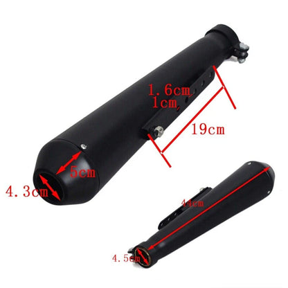 2 x Black Cafe Reverse Cone Megaphone Exhaust Pipes for GSXR 750, YZF R6