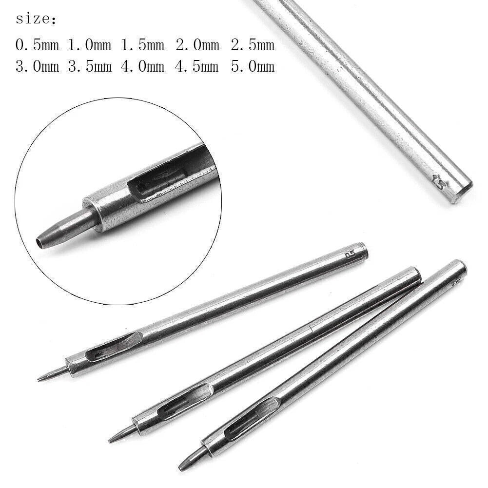Leathercraft Punch Tool Set for Crafting, 0.5mm-5mm, Fits Various Models